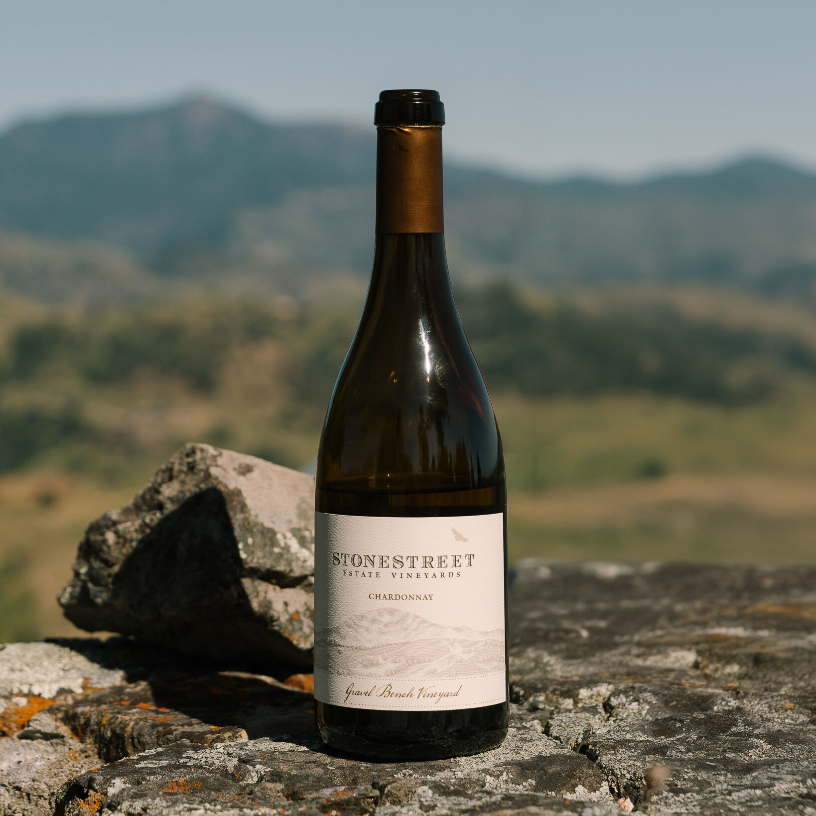 A bottle of Stonestreet Estate Vineyards Red Point Chardonnay